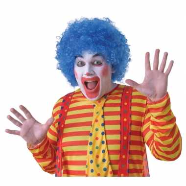Goedkope blauwe clownspruik volwassenen