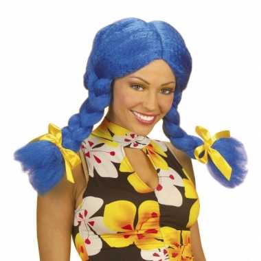 Goedkope  Blauwe Dolly pruik dames