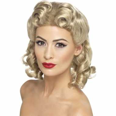 Goedkope blonde dames pruik krullen