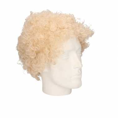 Goedkope blonde krullenpruik volwassenen