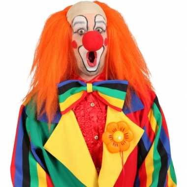 Goedkope  Clown pruik oranje kaal voorhoofd
