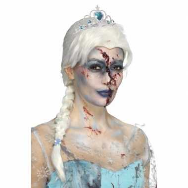 Goedkope halloween zombie froze to death damespruik