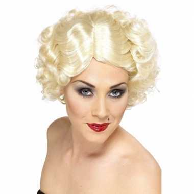 Goedkope hoog blonde dames pruik kort jaren