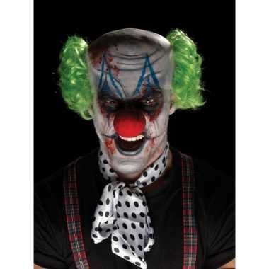 Goedkope horrorclown schmink set masker pruik