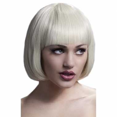Goedkope luxe blonde korte verkleed pruik lola dames