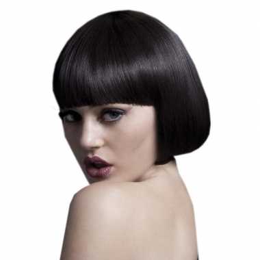 Goedkope luxe bruine korte verkleed pruik lola dames