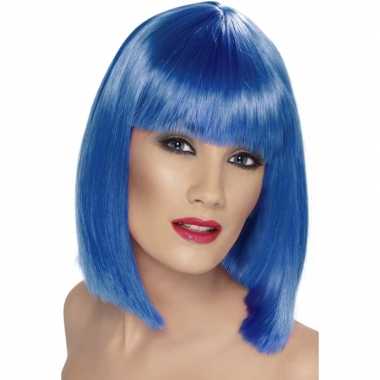 Goedkope  Pruik fel blauw dames