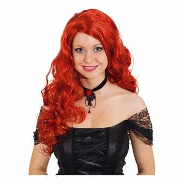 Goedkope  Rode gothic pruik dames