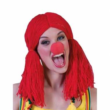 Goedkope  Rode pruik clowns