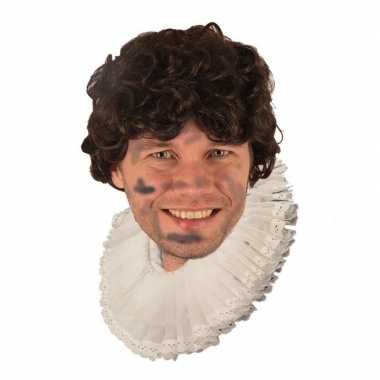 Goedkope zwarte roetveeg pieten pruik bruin