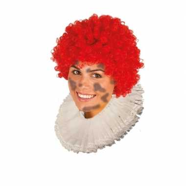 Goedkope zwarte roetveeg pieten pruik rood