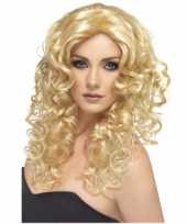 Goedkope golvende dames pruik blond