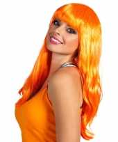 Goedkope oranje holland fan artikelen damespruik lang haar