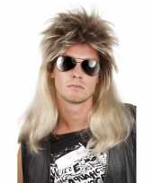 Goedkope rocker heren pruik blond haar