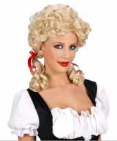 Goedkope staartjespruik boerin blond